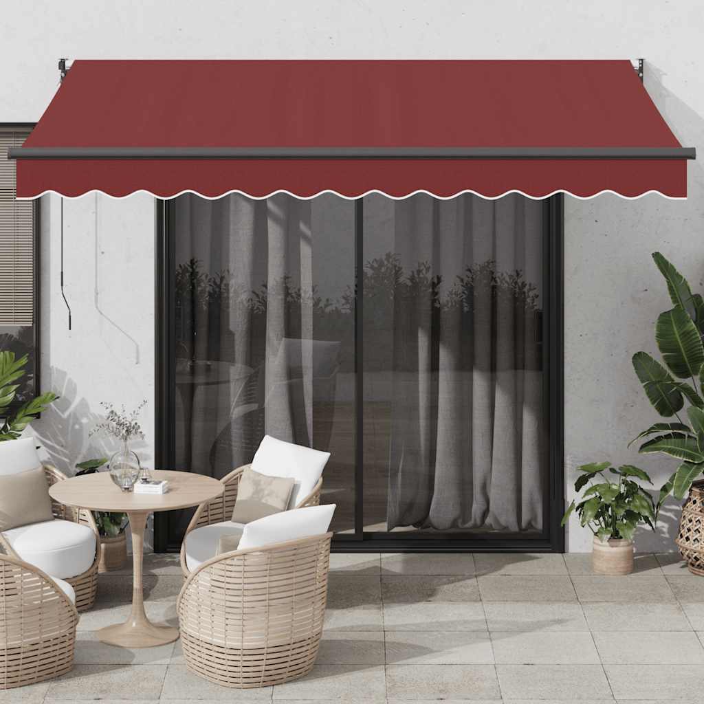 Tenda Vidaxx estensibile automaticamente 350x250 cm rosso bordeaux