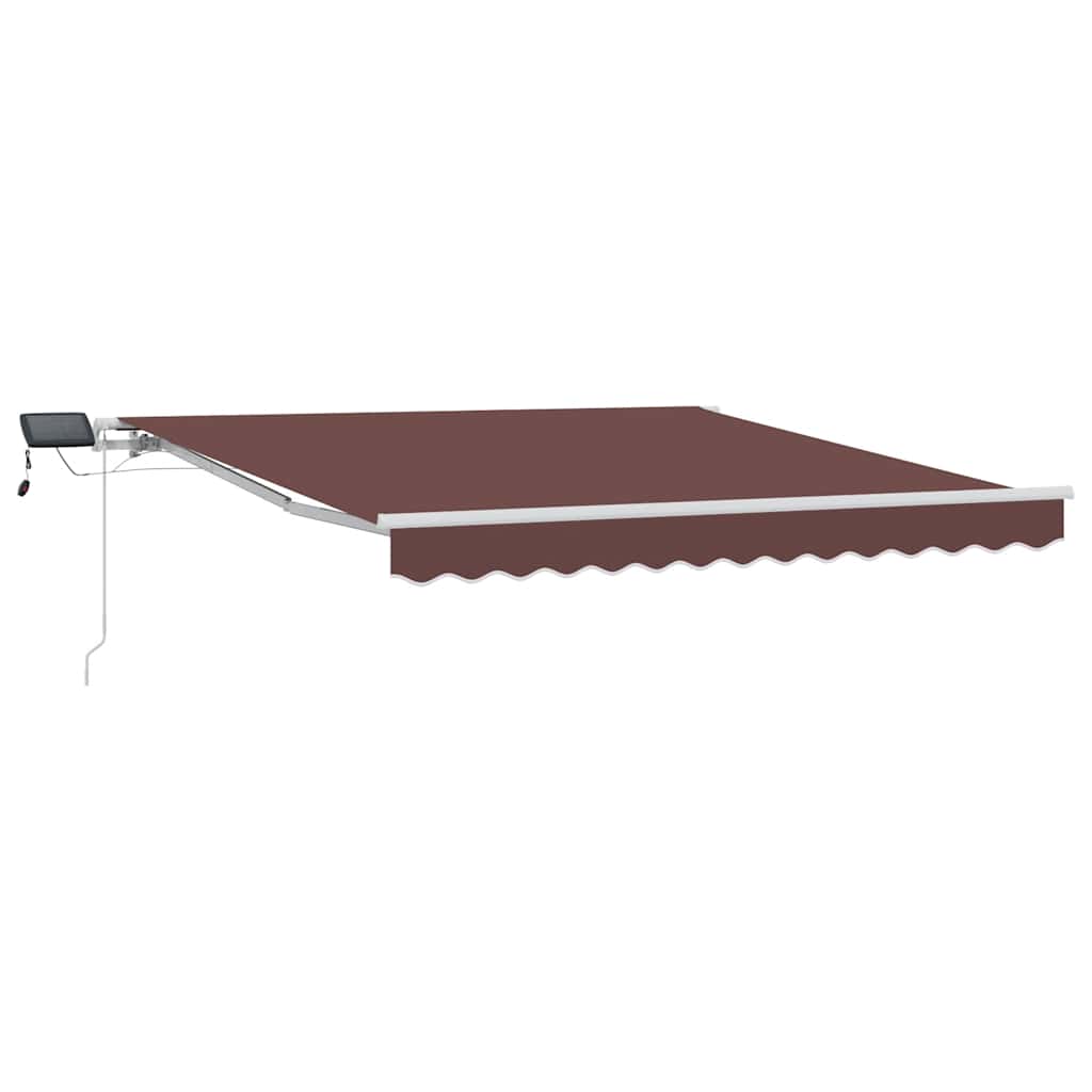 Toldo vidaxx extensible manualmente con LEDs 300x250 cm marrón