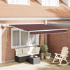 Toldo vidaxx extensible manualmente con LEDs 300x250 cm marrón