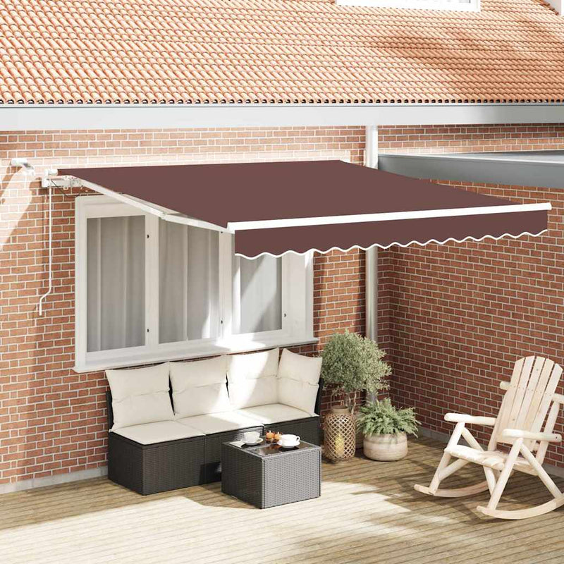 Toldo Vidaxx extensible automáticamente con LED 300x250 cm marrón