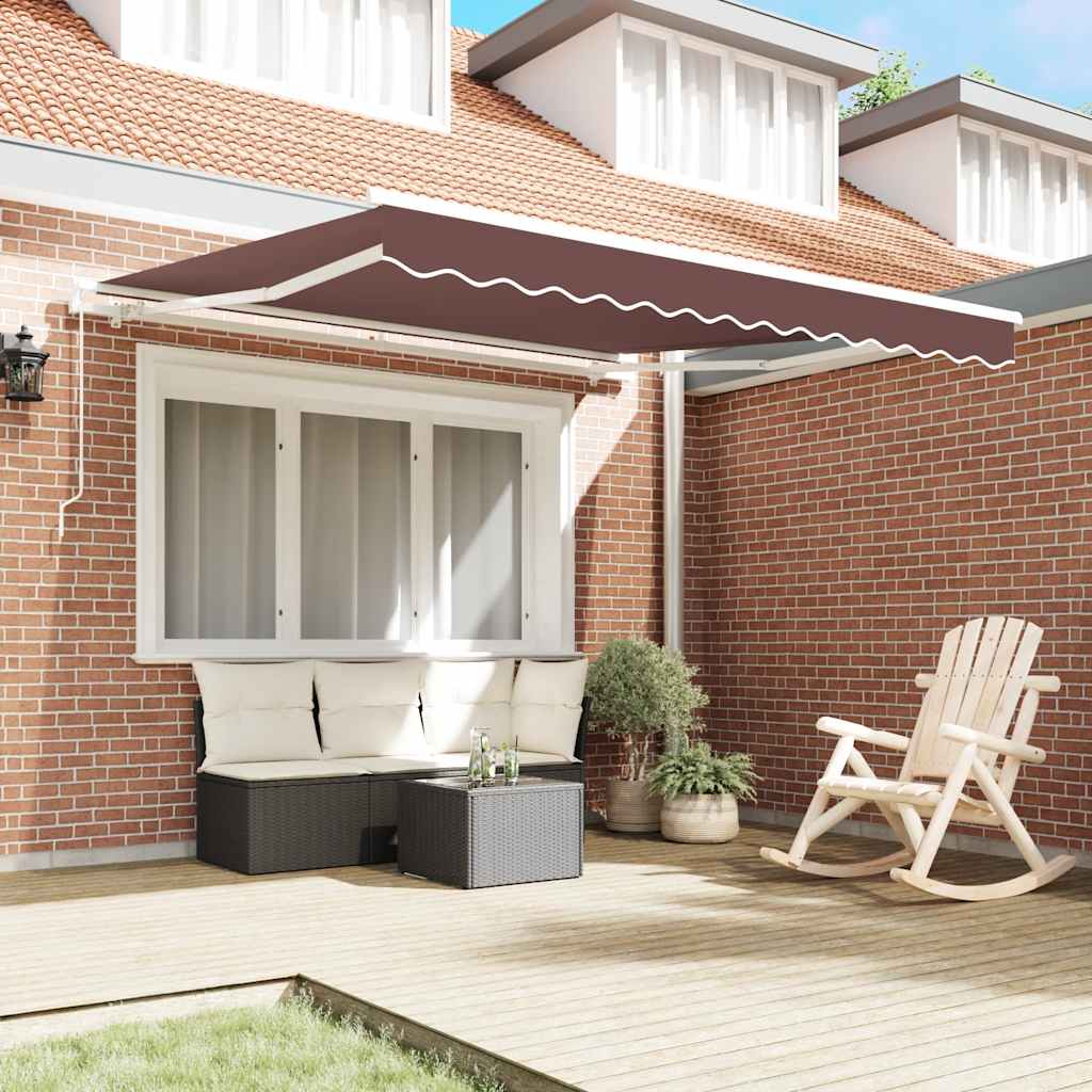 Toldo vidaxx extensible manualmente 300x250 cm marrón