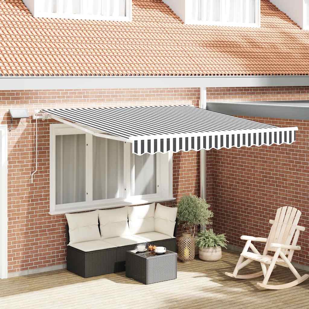 Tenda Vidaxx estensibile manualmente e LED 300x250 cm antracite e bianco