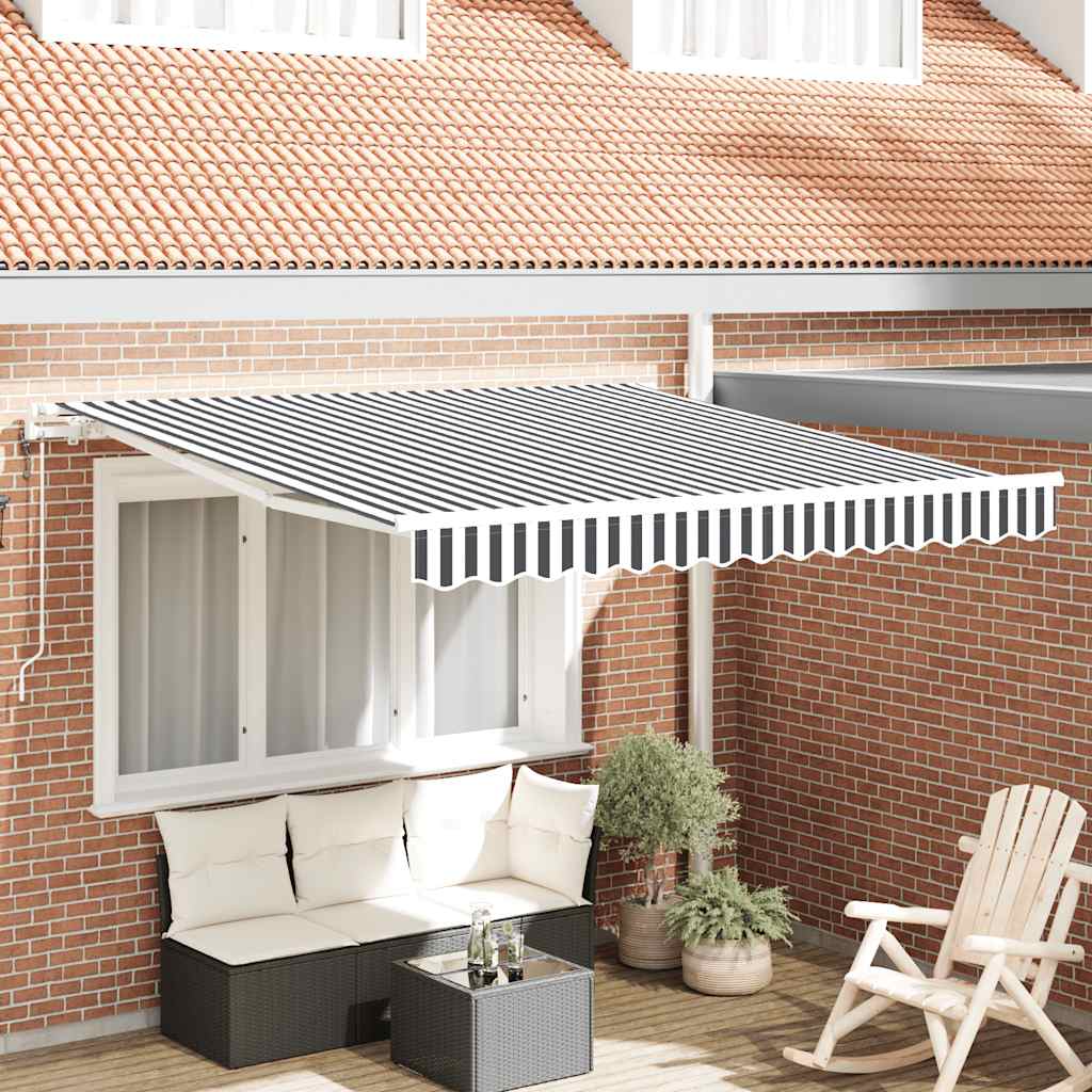 Toldo vidaxx extensible automáticamente 300x250 cm color antracita y blanco