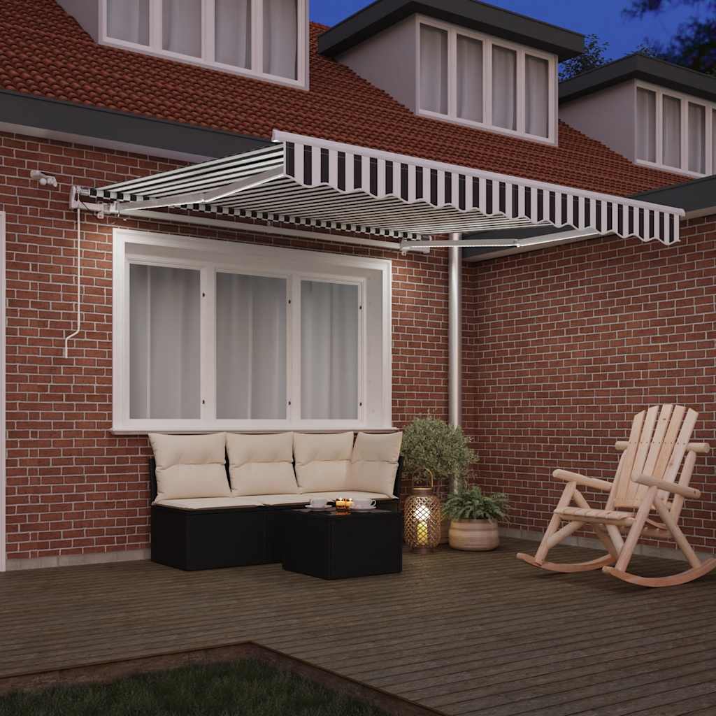 Toldo vidaxx extensible automáticamente LED 300x250 cm antracita y blanco