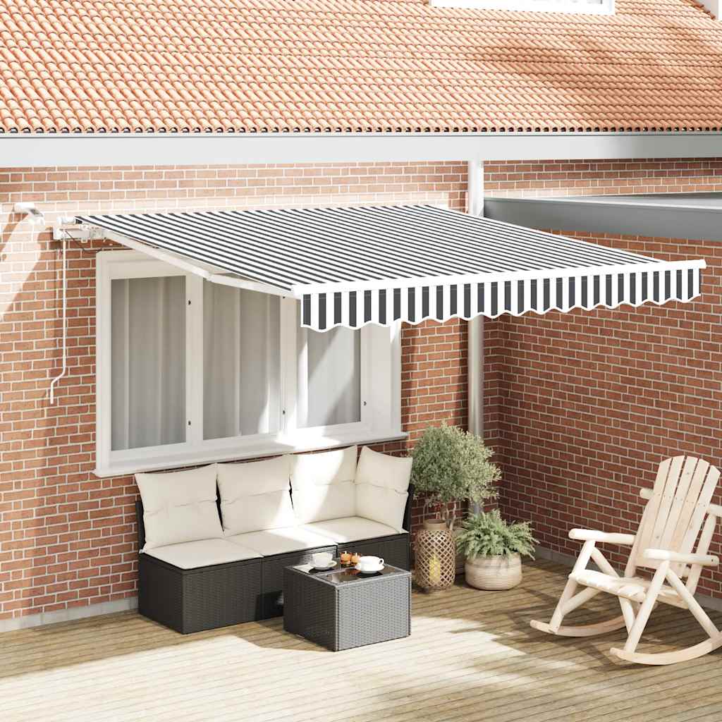 Toldo vidaxx extensible automáticamente LED 300x250 cm antracita y blanco