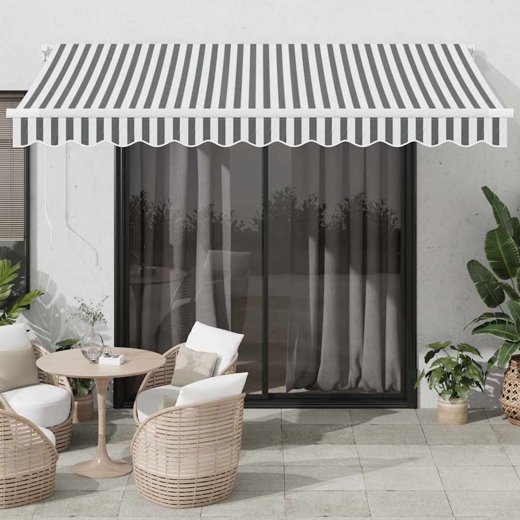 Tenda Vidaxx estensibile manualmente 350x250 cm antracite e bianco