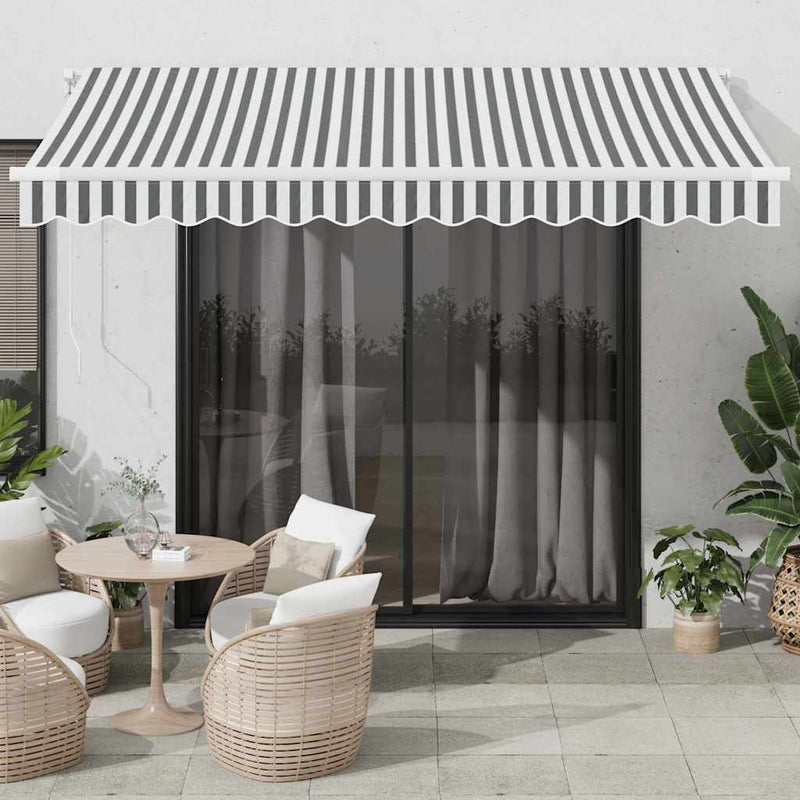 Vidaxl luifel handmatig uittrekbaar 350x250 cm antraciet en wit