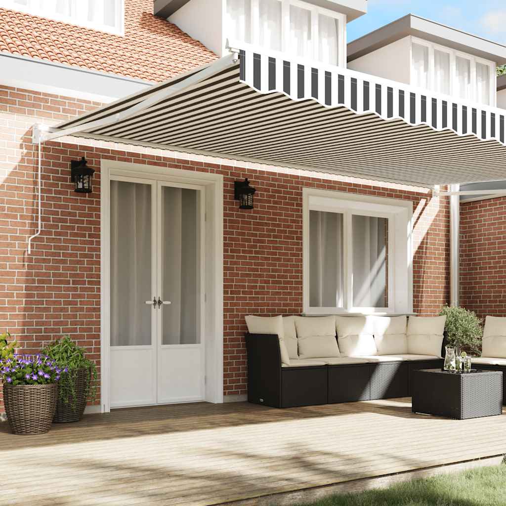 Toldo extensible vidaxx 5x3 m tela y aluminio antracita y blanco