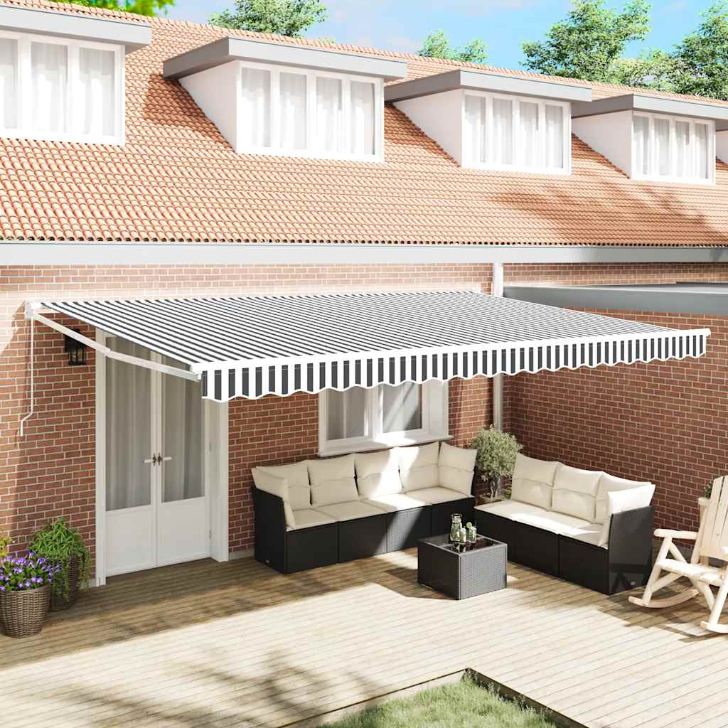Toldo extensible vidaxx 5x3 m tela y aluminio antracita y blanco
