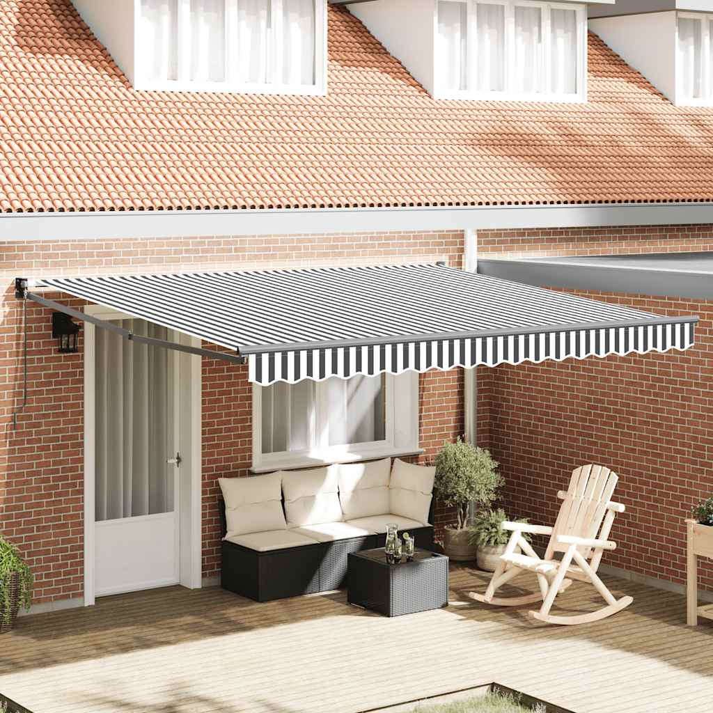 Toldo extensible vidaxx 4x3 m tela y aluminio antracita y blanco