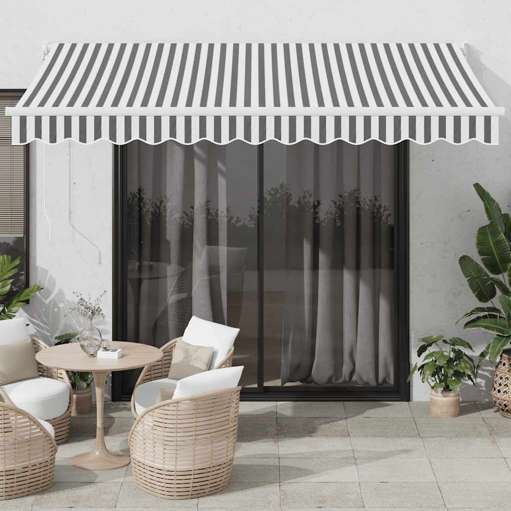 Tenda da sole estensibile Vidaxx 3,5x2,5 m tessuto e alluminio antracite e bianco