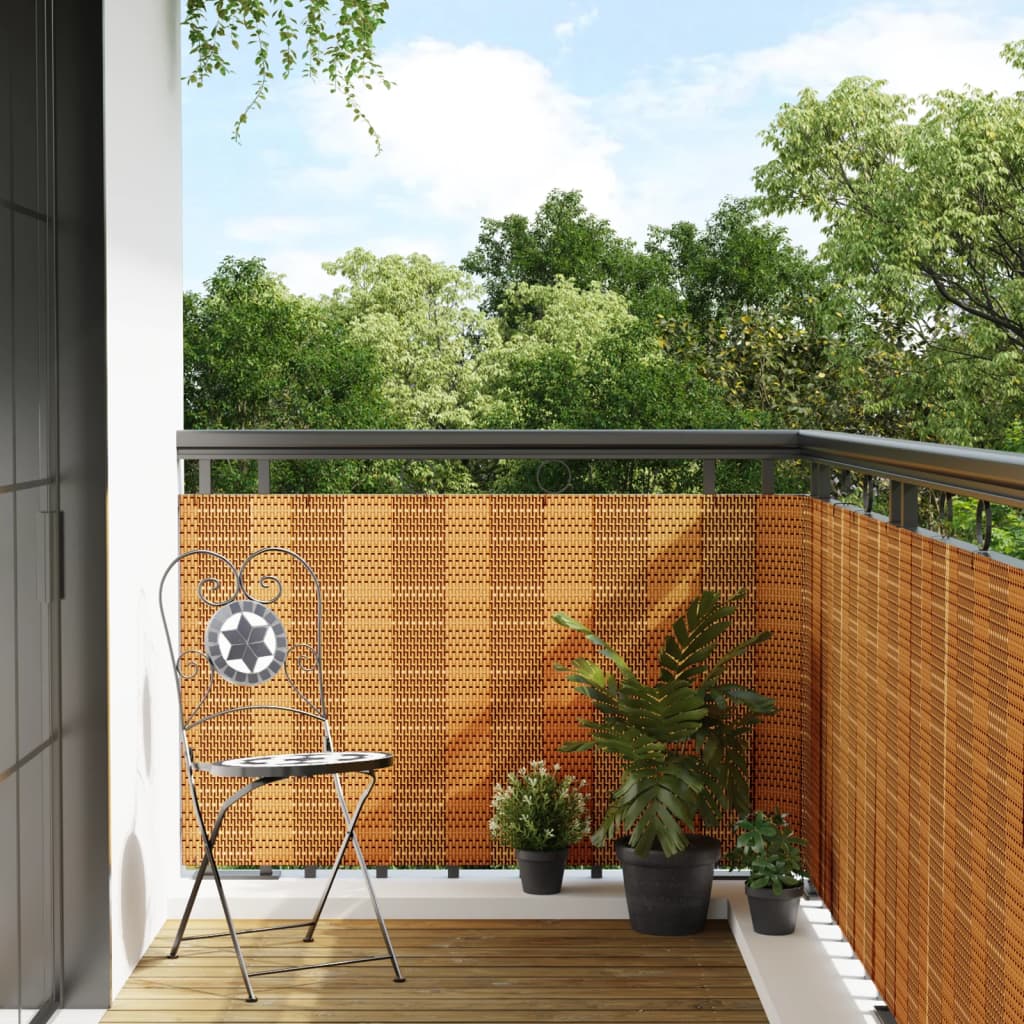 Vidaxl balkonscherm 300x100 cm poly rattan lichtbruin
