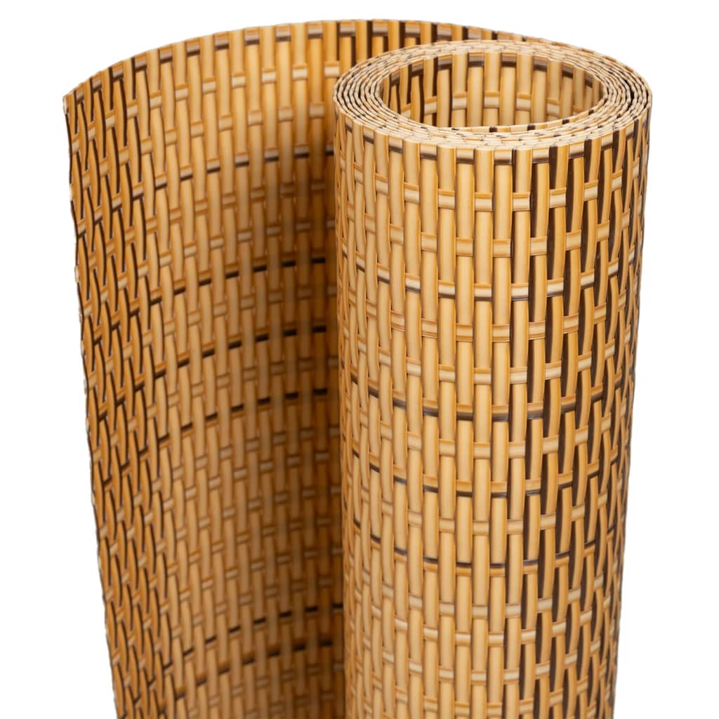 Vidaxl balkonscherm 600x100 cm poly rattan lichtbruin