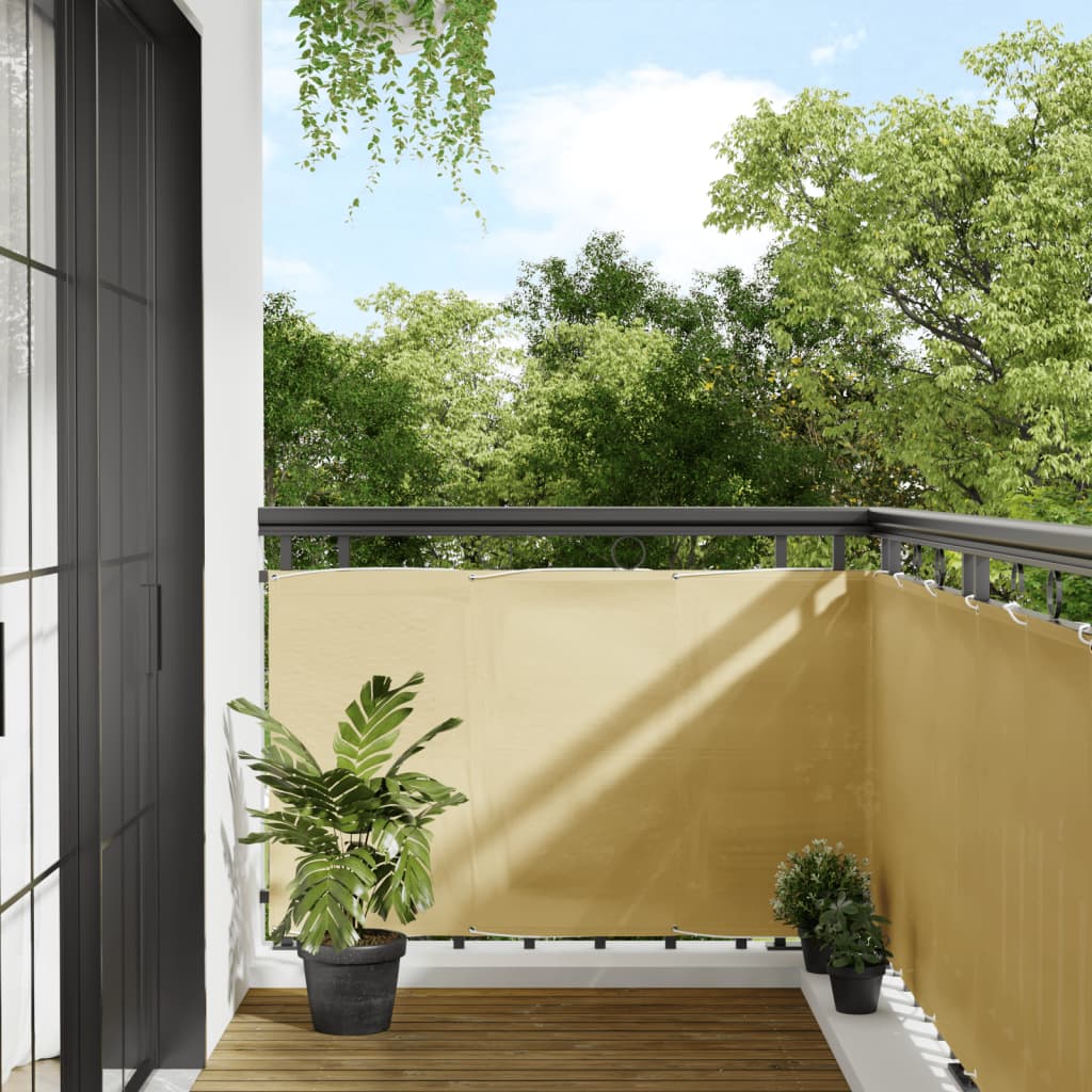 Paravento per balcone Vidaxx 90x1000 cm 100% poliestere oxford color sabbia