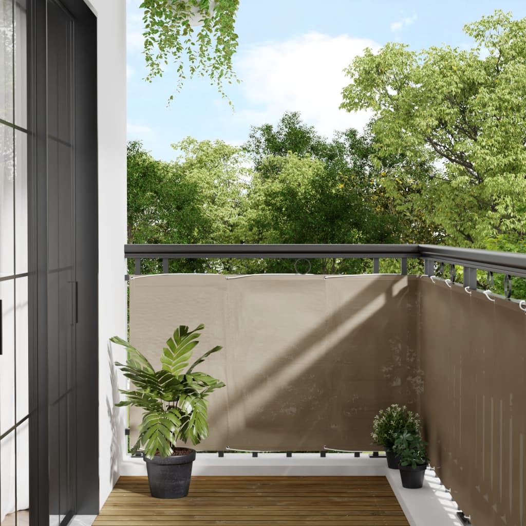 Paravento per balcone Vidaxx 90x800 cm 100% poliestere oxford tortora