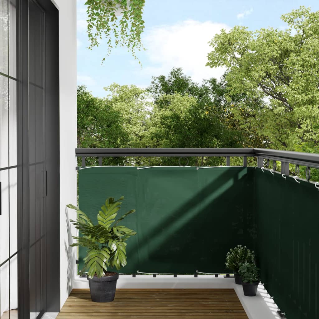 Vidaxx biombo de balcón 90x1000 cm 100% poliéster oxford verde oscuro