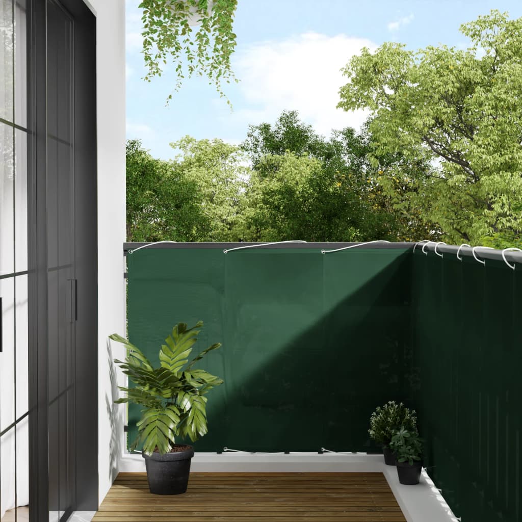 Vidaxl balkonscherm 120x1000 cm 100% oxford polyester donkergroen