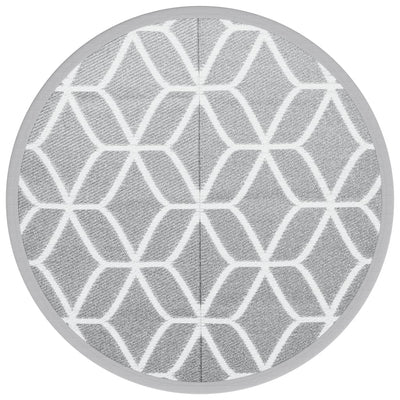 Vidaxl afuera de la alfombra Ø120 cm Polypropene Gray
