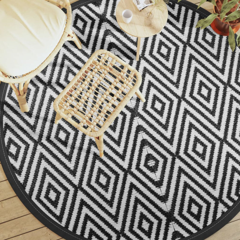 Vidaxl Eut esterno Ø200 cm Polypropene bianco e nero