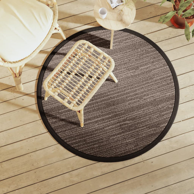 Vidaxl esterno tappeto Ø 120 cm Polypropene Brown