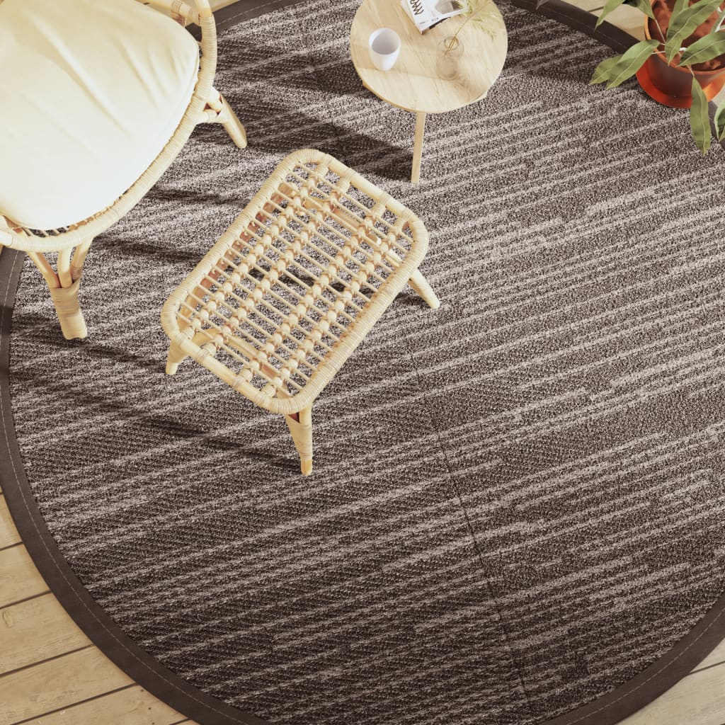 Vidaxl Outside Rug Ø200 cm Polypropene Brown