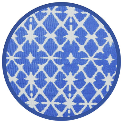 Vidaxl Outside Rug Ø120 cm Polipropeno Azul y Blanco