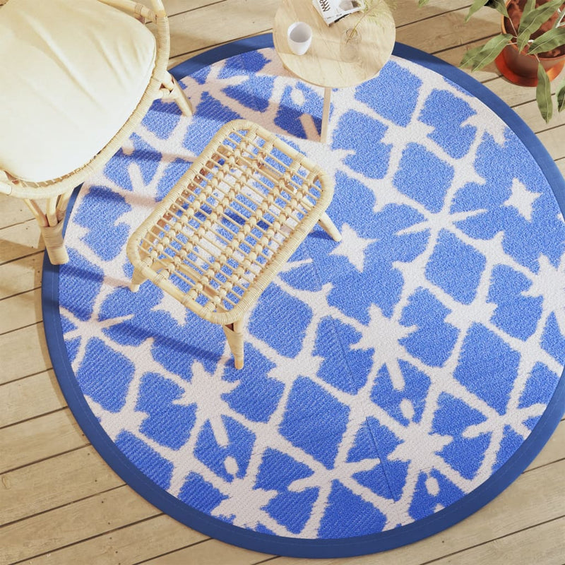 Vidaxl ESTERNO RAGGIO Ø160 cm Polypropene blu e bianco