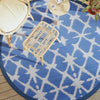 Vidaxl Fuera exterior de la alfombra Ø200 cm Polipropeno Azul y Blanco