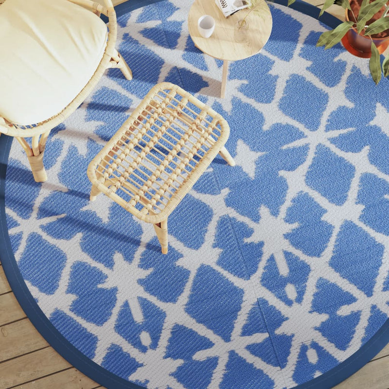 Vidaxl ESTERNO RAGGIO Ø200 cm Polypropene blu e bianco