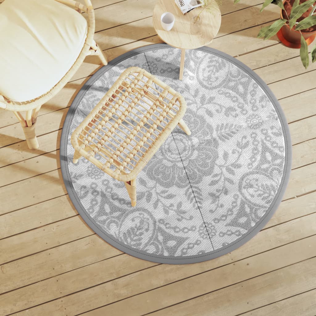 Vidaxx outdoor rug arakil ø 120 cm polypropylene light gray