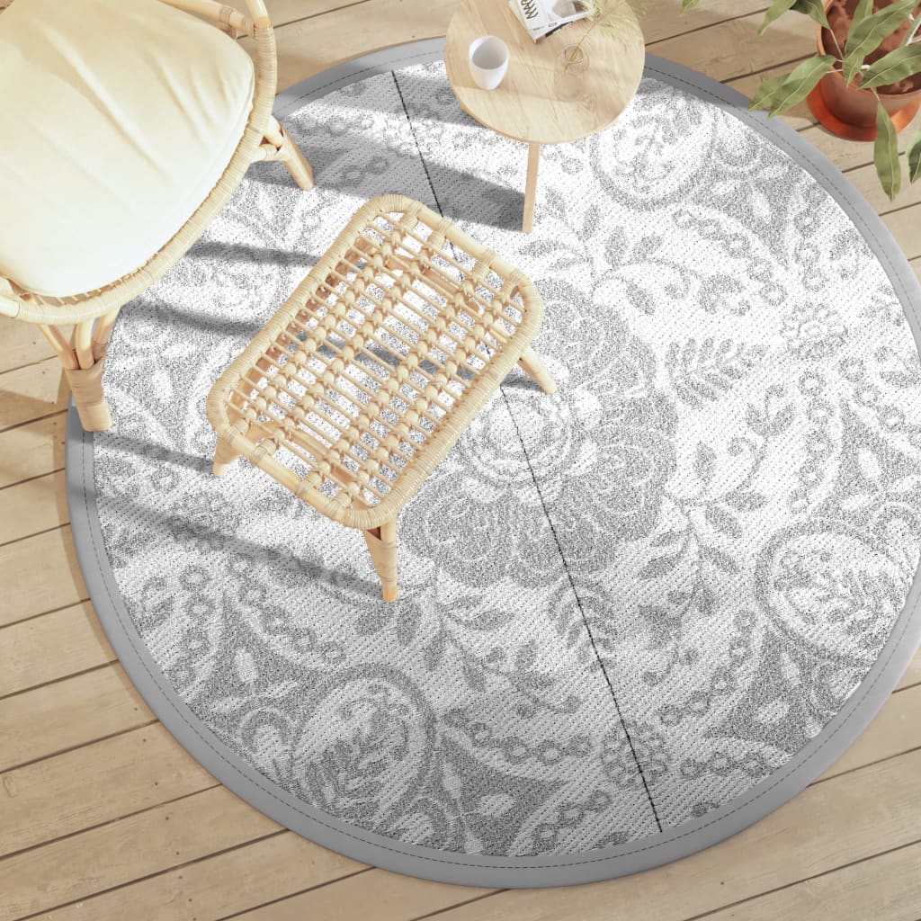 Vidaxx alfombra de exterior arakil ø160 cm polipropileno gris claro