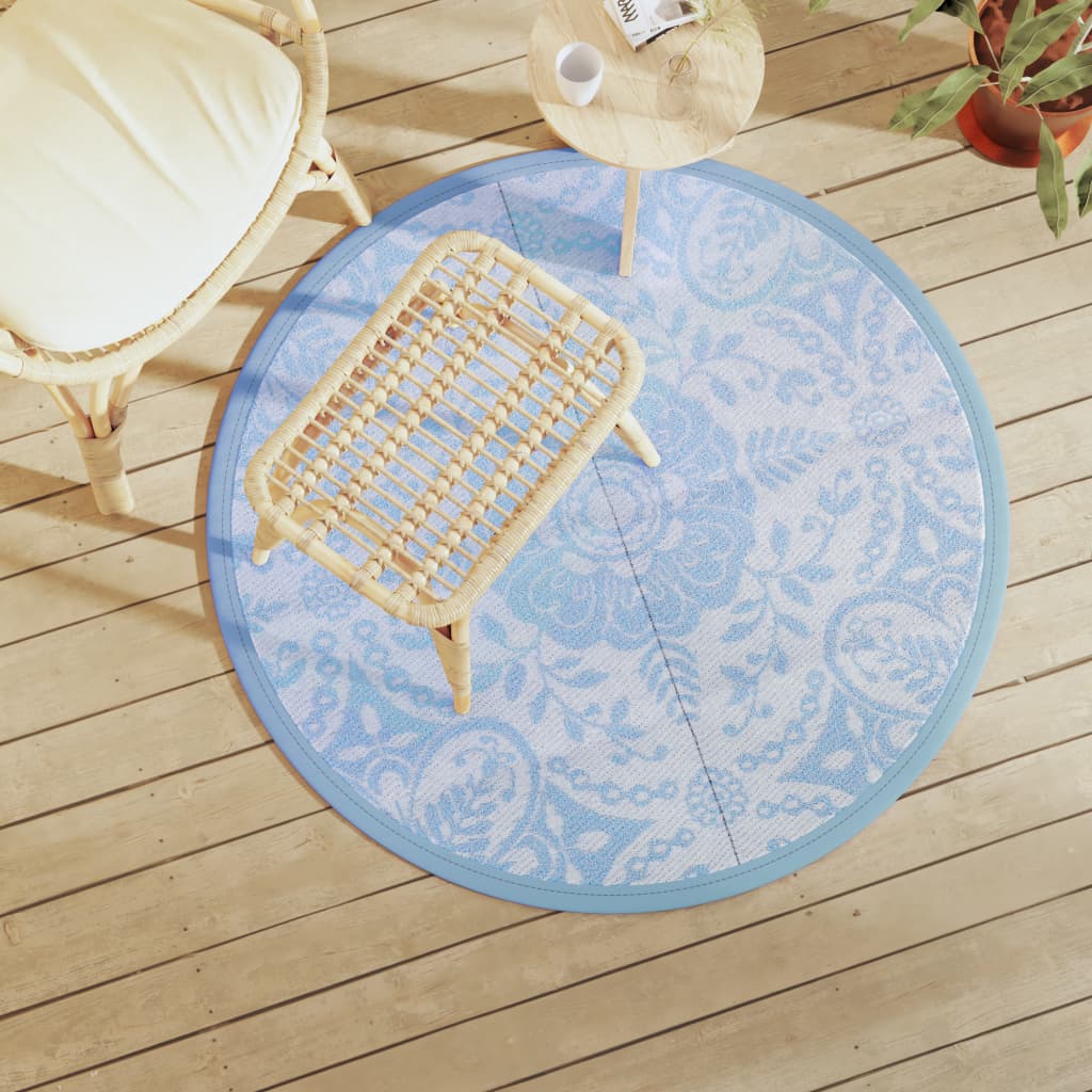 Vidaxl tappeto all'aperto Ø120 cm Polypropene Baby Blue