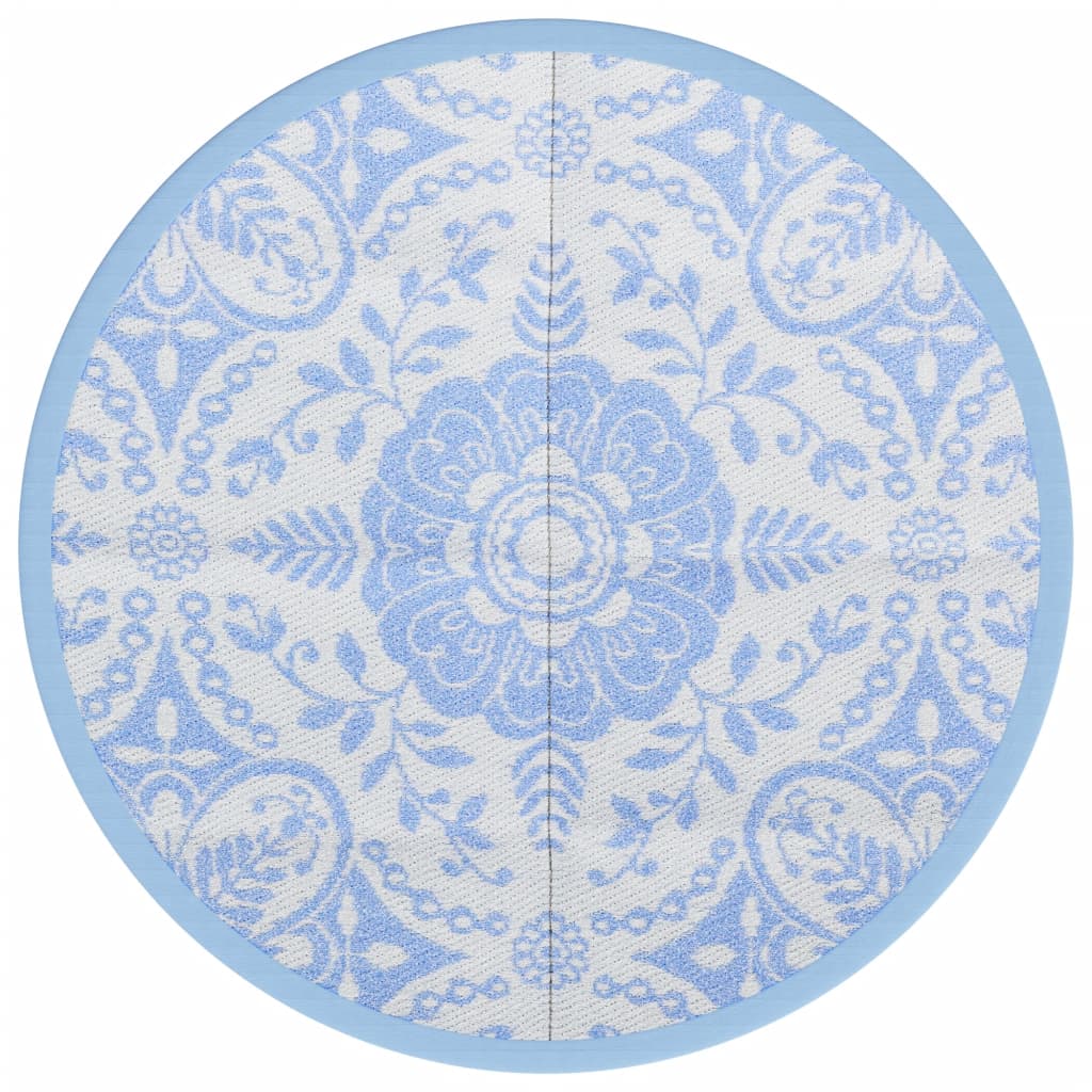 Alfombra al aire libre Vidaxl Ø160 cm polipropeno azul bebé