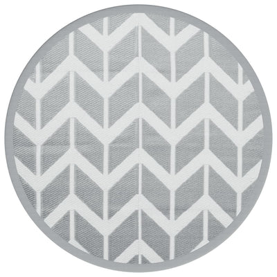 Vidaxl fuori tappeto Ø 200 cm in polipropene grigio