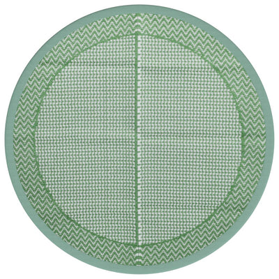 Vidaxl Fuera de la alfombra exterior Ø 160 cm de polipropeno verde