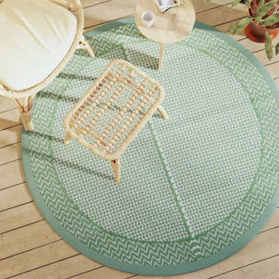 Vidaxl Fuera de la alfombra exterior Ø 160 cm de polipropeno verde