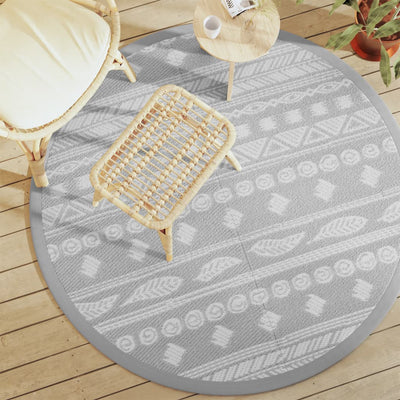 Vidaxl afuera de la alfombra Ø160 cm Polypropene Gray