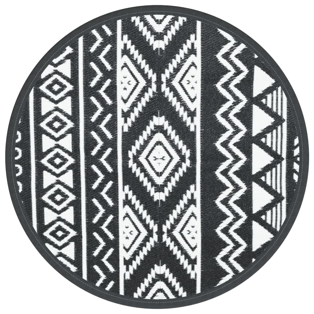 Vidaxl Outside Rug Ø 160 cm Polypropene Nero
