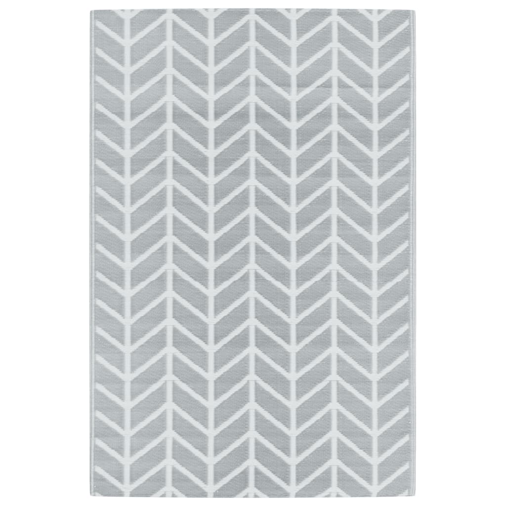 Vidaxl afuera de la alfombra 120x180 cm pp gris