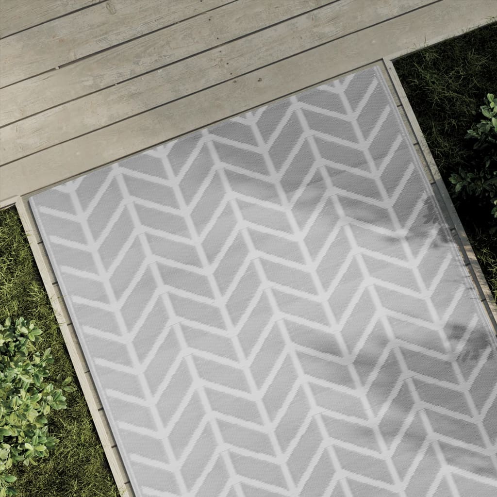 Vidaxl afuera de la alfombra 120x180 cm pp gris