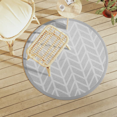 Vidaxl afuera de la alfombra Ø120 cm Polypropene Gray