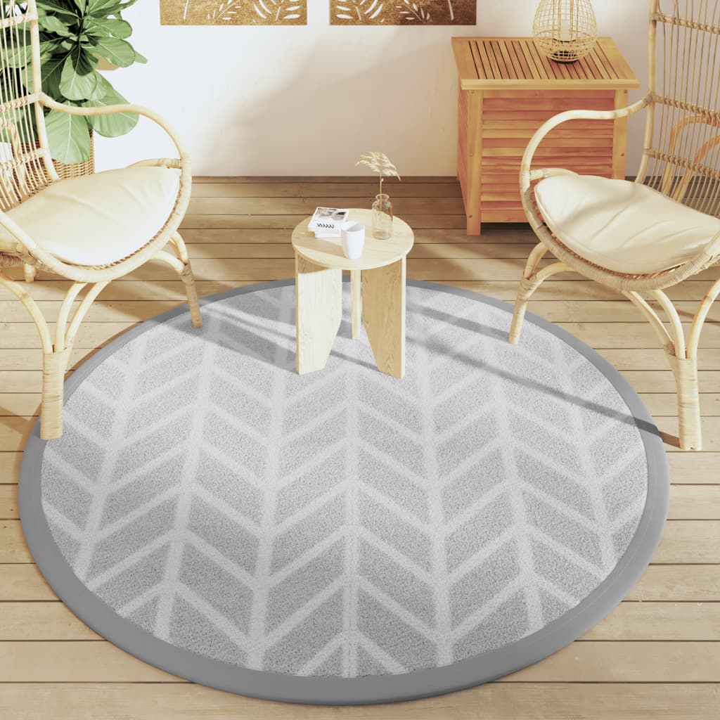 Vidaxl esterno tappeto Ø 160 cm in polipropene grigio