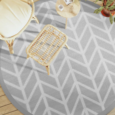 Vidaxl afuera de la alfombra Ø 200 cm gris polipropeno
