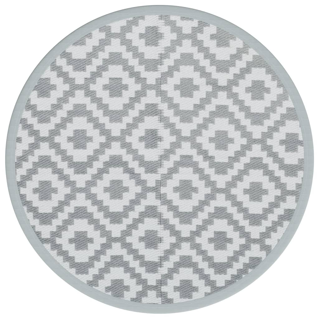 Vidaxl Fuera de la alfombra exterior Ø 160 cm gris polipropeno