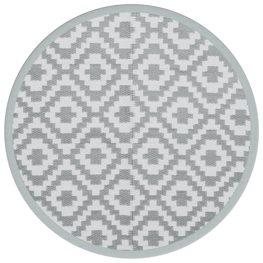 Vidaxl fuori tappeto Ø 200 cm in polipropene grigio