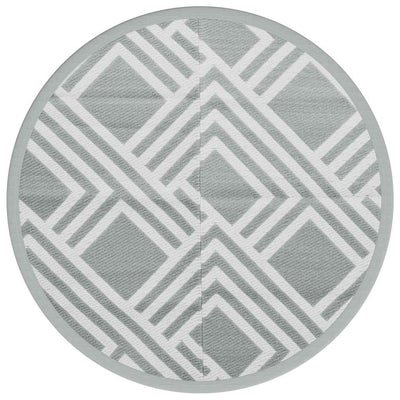 Vidaxl afuera de la alfombra Ø120 cm Polypropene Gray