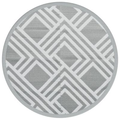 Vidaxl Fuera de la alfombra exterior Ø 160 cm gris polipropeno