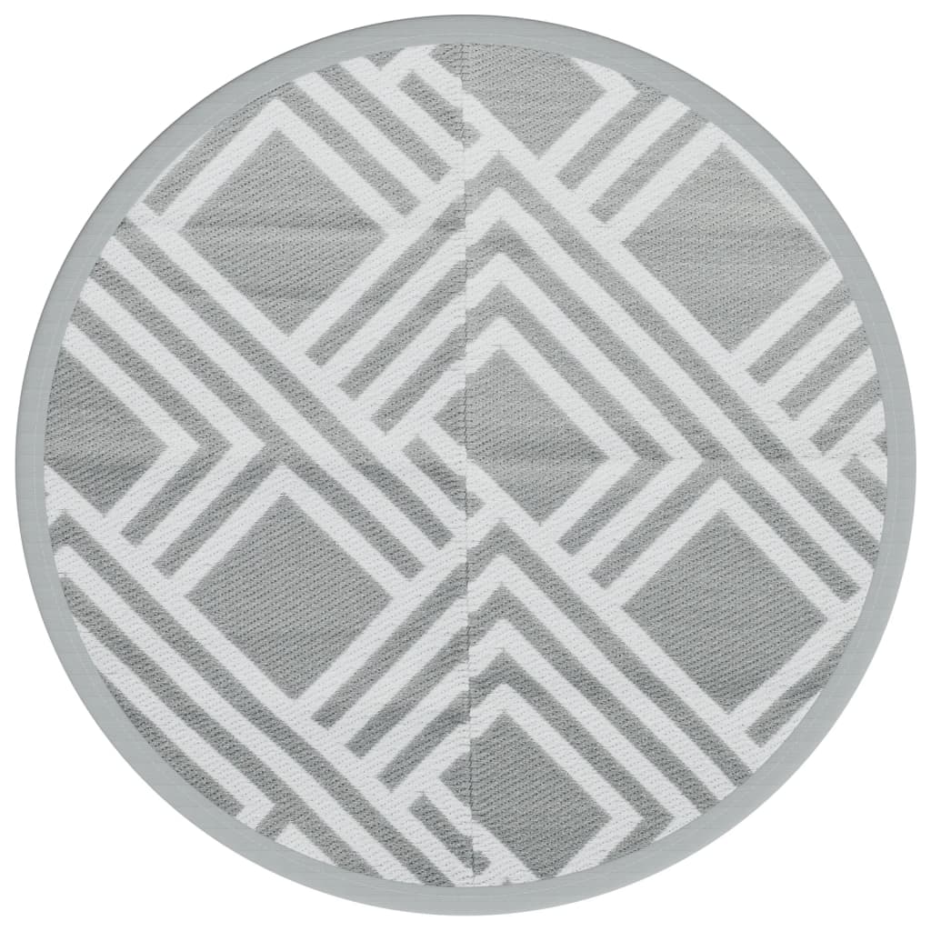 Vidaxl Fuera de la alfombra exterior Ø 160 cm gris polipropeno
