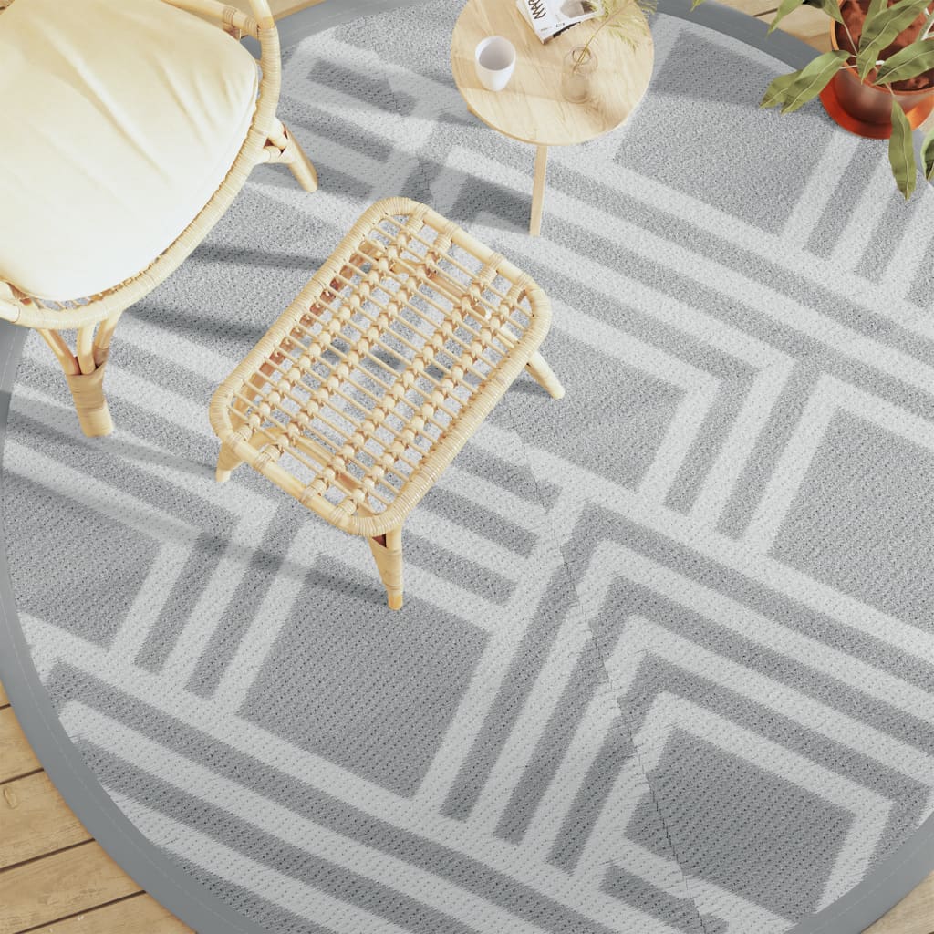 Vidaxl afuera de la alfombra Ø 200 cm gris polipropeno
