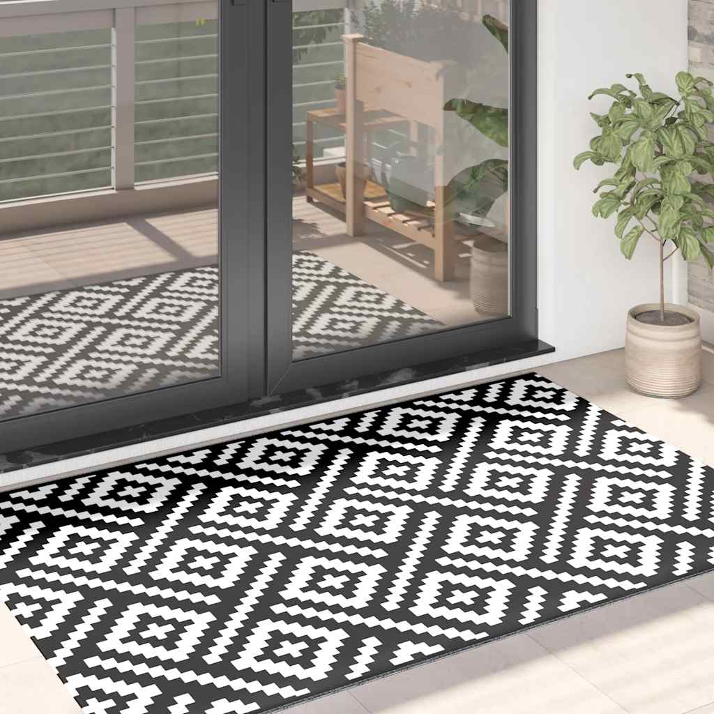 Tappeto da esterno Vidaxx Arakil 120x180 cm pp bianco e nero